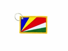 Keychain keyring embroidered embroidery patch double sided flag seychelles