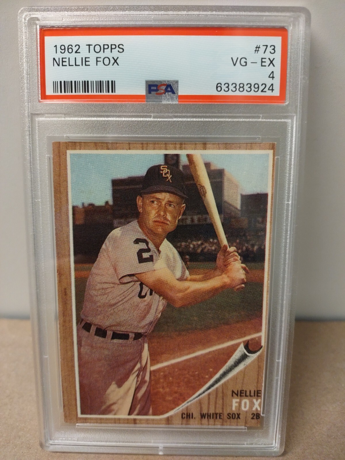 1962 Topps Baseball #73 NELLIE FOX Graded PSA 4 VG-EX "Chicago White Sox"  ⚾⚾