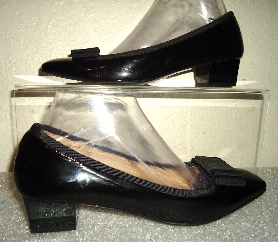 Zapatos Arcos De Colección Años 60-70 AMALFI BY RANGONI Puntera Cuadrada Cuero Negro Talla-8AA/38 Foto 4 de 4