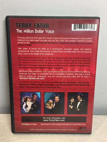 Terry Fator The Million Dollar Voice Live at the Vegas Hilton Highlights DVD VG - Picture 2 of 3