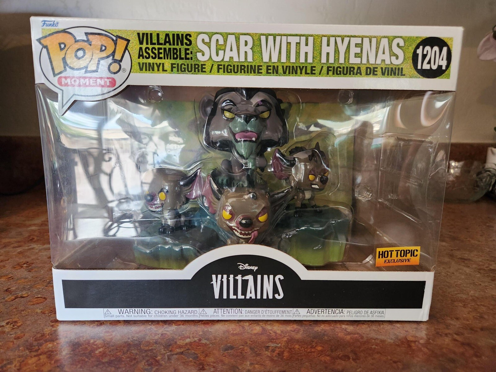 Funko Pop! Cicatriz Con Hienas De Disney Villanos Rey León #1204 (Como Nueva) Sin Clasificar