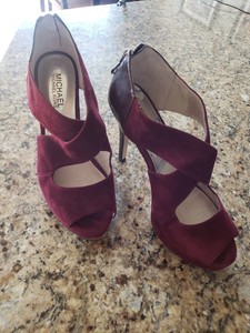 burgundy strap heels