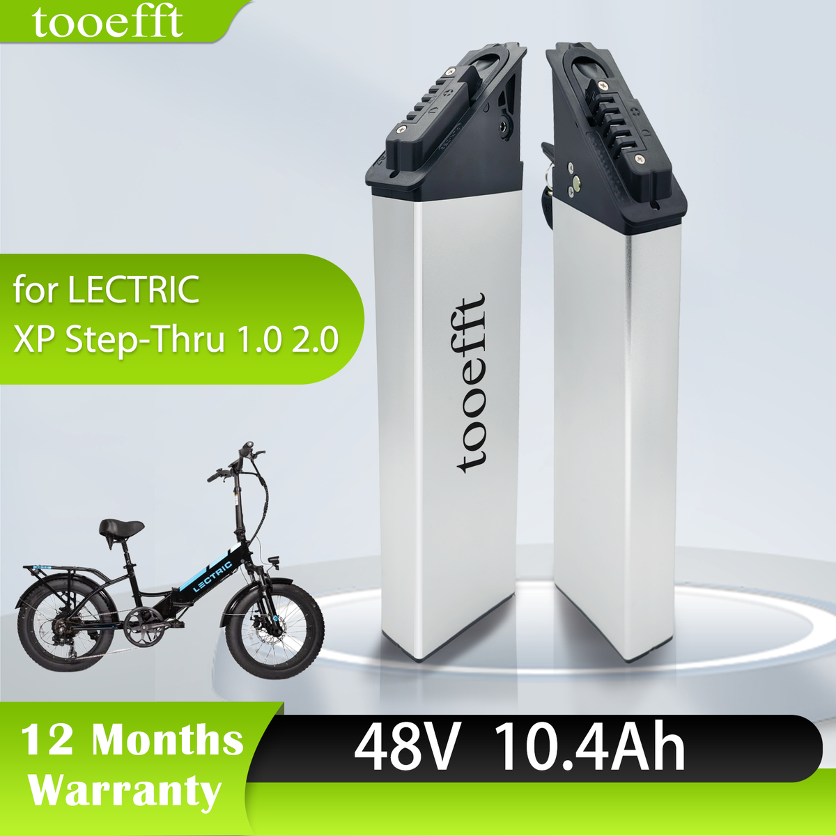 tooefft 48V 10.4Ah Electric Bicycles Batteries for LECTRIC XP Step