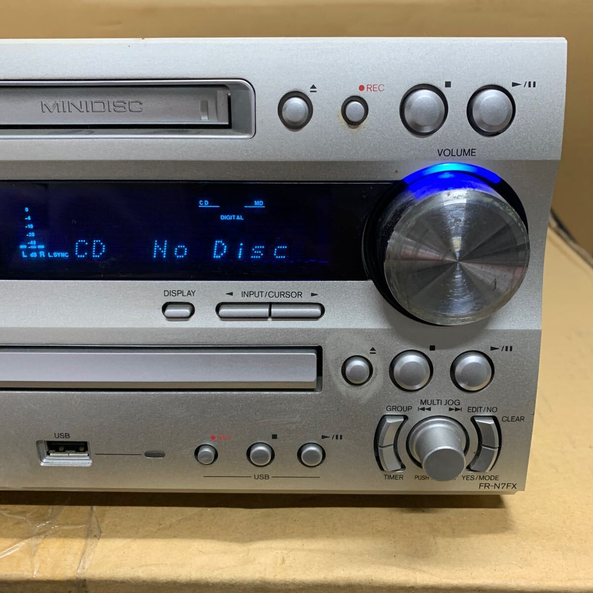 ONKYO　FR-N7FX＋D-N7FX ONKYO FR-N7FX CD MD Recorder Compact Disk Silver AC100V