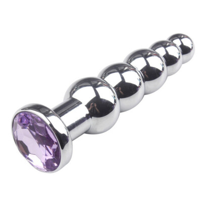 Adult Butt-Plug-Anal-Vaginal-Insert-Stainless-Steel-Metal-Jeweled-Stopper-Dildo 