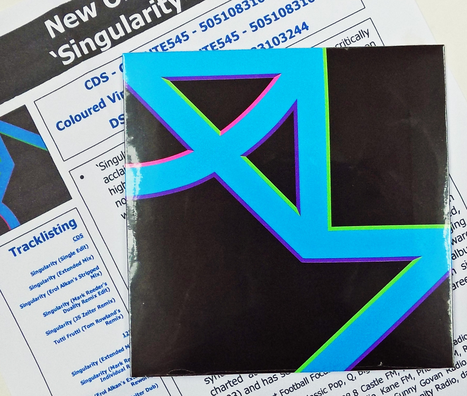 NEW ORDER CD Singularity 6 REMIXES 2015 UK single + A4 PROMO Info Sheet NEW Seal