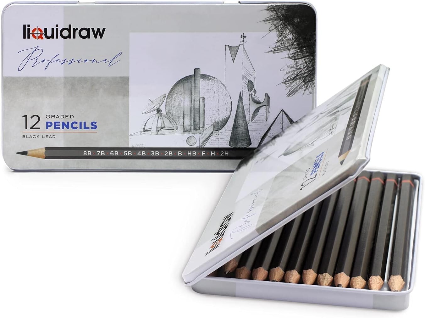 Drawing Pencils Set of 12, Graded Pencils For Artists, Sketching, Art Pencil Set