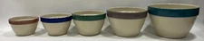 Vintage 5pc Set OVER AND BACK INDOOR OUTFITTERS Pottery Nesting Mixing Bowls 