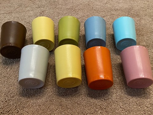 Lot of 9 Collectible Vintage Tupperware Multi-Color 6 oz Tumblers Cups 1251-15 - Picture 2 of 5
