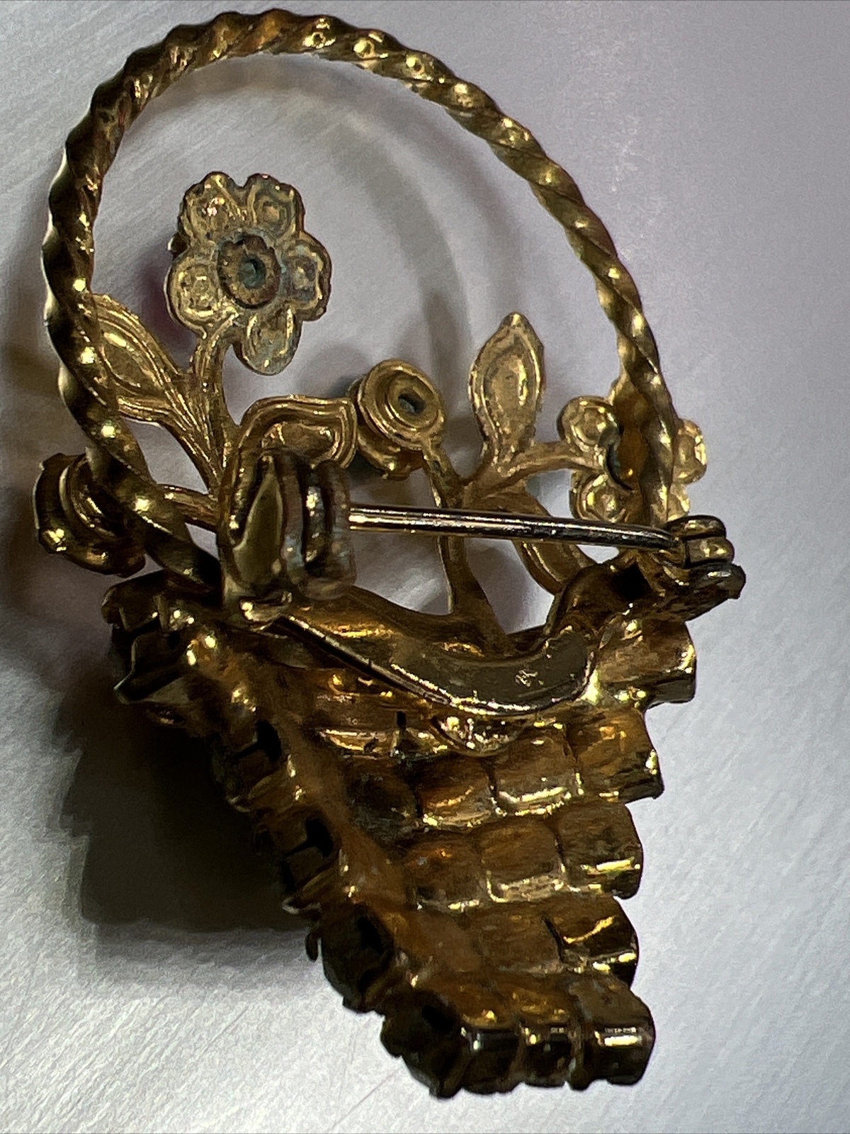 Vintage Spring Basket Brooch Easter - image 11
