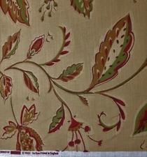 BTY Collier Campbell MORESCO DECORATOR FABRIC Printed in England LINEN 2004