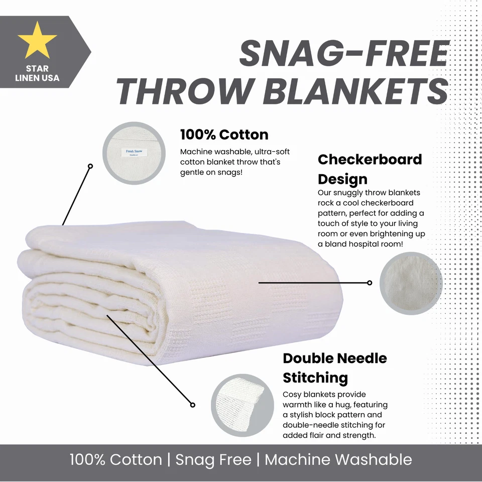 Wholesale Hospital Thermal Blanket Throw Snag Free | 100% Cotton | Twin 66"x90" - Image 2 of 4