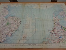WW2 RAF map entitled "NORTH SEA" with ORIGINAL ART WORK to rear (SEE PHOTOS)