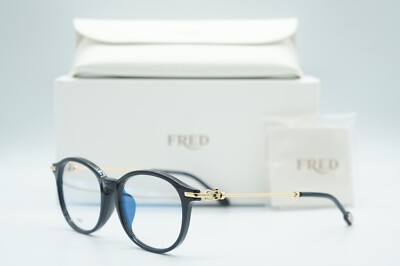 NEW FRED FG 50005F 001 BLACK GOLD AUTHENTIC EYEGLASSES FRAMES 51-16
