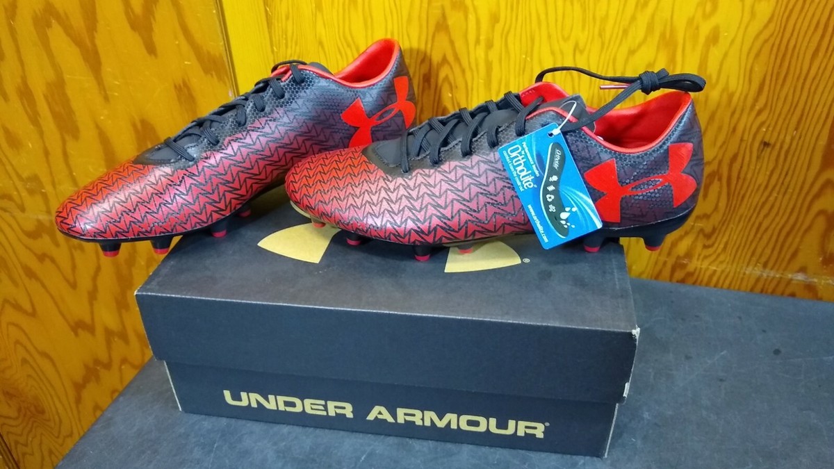 Under Armour Cf Force Fg Red Black Soccer Cleats Size 11