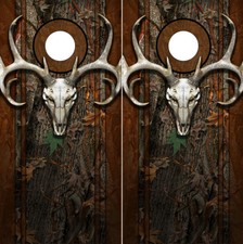 Cornhole Decals Wraps Hunting Graphics Buck Skull Oak Ambush Vinyl Camouflage