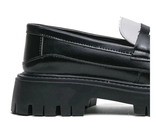 British Mens Leather Loafers Slip On Platform Business Round Toe Dress Shoes New - Picture 6 of 18