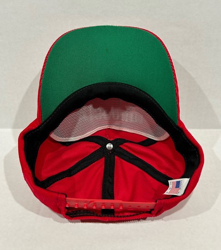 Vintage 80s Missouri Corduroy Trucker Hat Cap Embroidered Adjustable Red USAMade - Picture 5 of 10