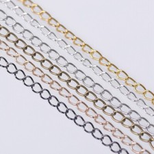 5Meters Extendaer Chain 1.8mm 3.2mm Iron Metal Extension Necklace Chain DIY Lot