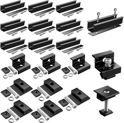 SOL-TEC Alu Solarmodul Halterung Befestigungsschiene PV Trapezblech Flachdach Montageset