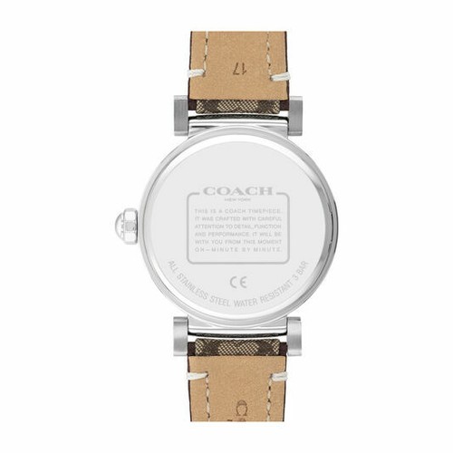 NWB 14503549 AUTHENTIC COACH MADISON BROWN SIGNATURE Silver Tone Women's Watch - Picture 11 of 11