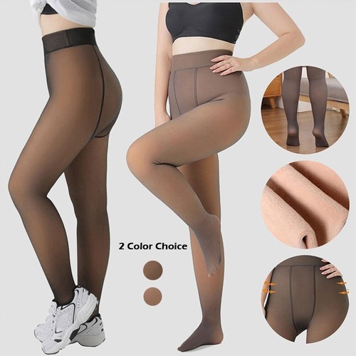 Women Plus Size Winter Thermal Lined Pantyhose Warm Fleece Tights Stockings New - Picture 4 of 10