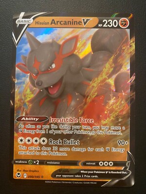 hisuian arcanine pokemon card value V 090/195- Silver Tempest - Ultra Rare [Colorless] [Colorless]. Pokémon TCG - Hisuian Arcanine