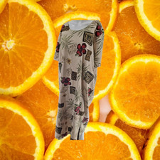 Premier International Ladies Plus Tan With Red Flowers and Designs Dress Size 22