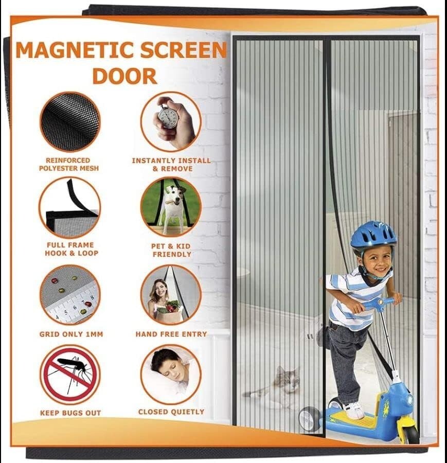 Zanzariera Magnetica Bianca 120x240 cm Sicura per Bambini e Animali - 3