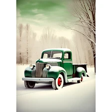 Winter Truck | A4 Rice Paper | Paper for Decoupage | Decoupage Central