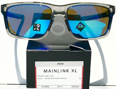 NEW* Oakley MAINLINK XL Grey ink Clear PRIZM Sapphire Blue