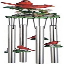 Wind Chime Round Top Cardinals Hanging Garden Decoration Windchime