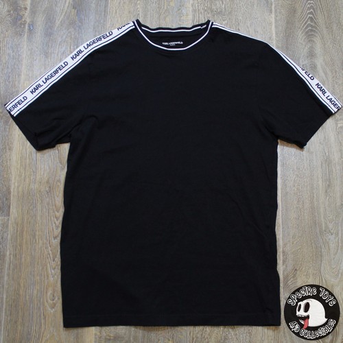 Karl Lagerfeld Black Paris Designer Crew T Shirt - Men's Size Medium
