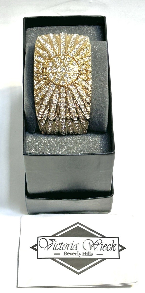 Victoria Weick Gold Tone Rhinestone Hidden Watch Bangle  display picture 1