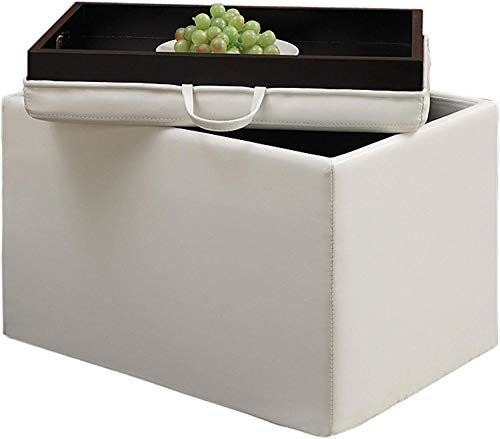 Convenience Concepts Designs4Comfort Accent Storage Ottoman, Ivory