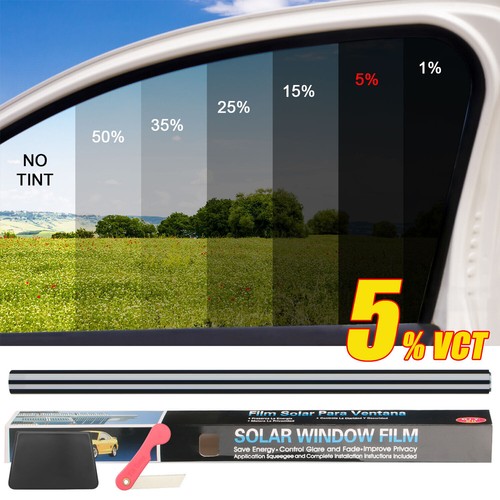 Uncut Roll Car Window Tint Film 5% VLT 20" x 10ft Anti-UV Heat Block Reflective