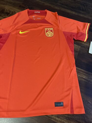 New Nike Mens China National Team Soccer Dri-fit Jersey Sz Large Orange Red