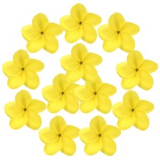 12-Pack Artificial Plumeria Flower Heads, 3.54" Fake Plumeria Flowers,Yellow