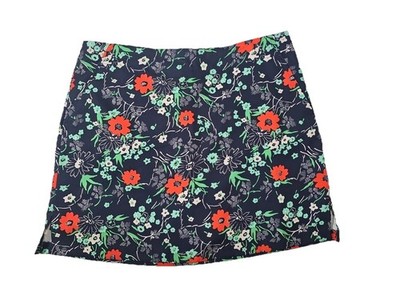 Lady Hagen Golf Skort Navy Multi Floral Women 8 Red Mandarin Hydro-Dri Wicks
