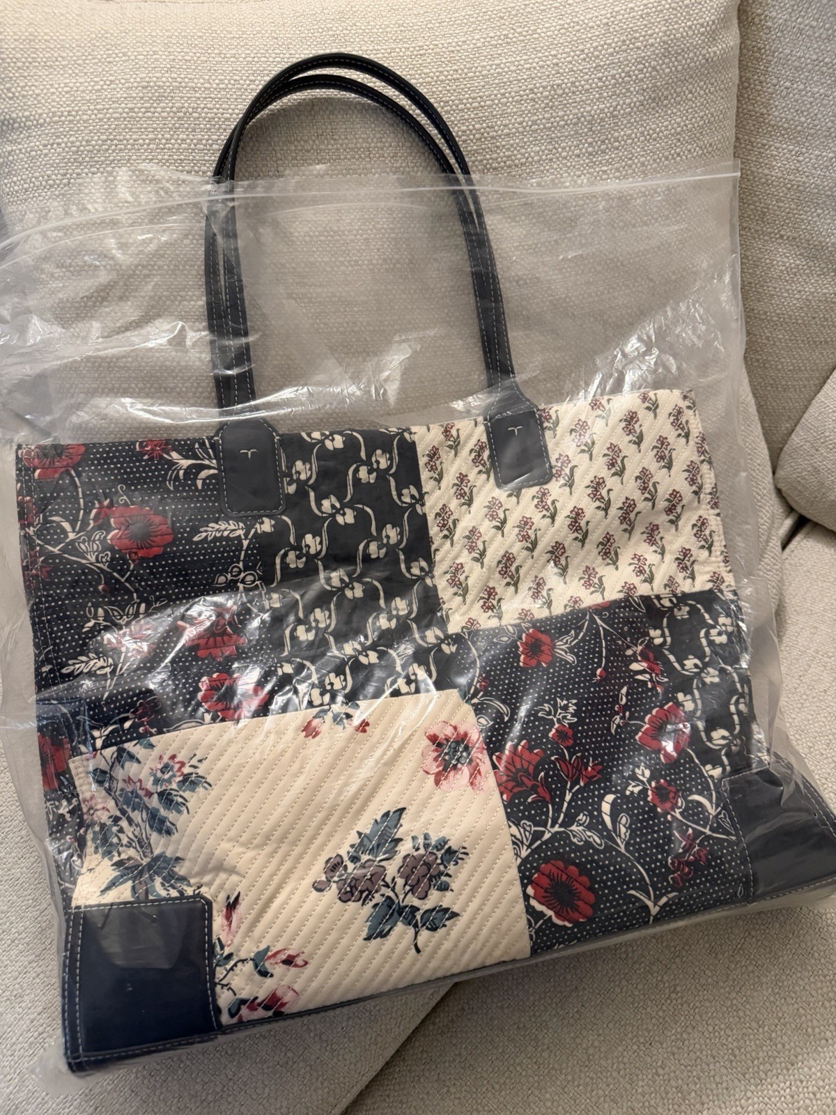 Tory Burch Patchwork Floral Multicolor Quilted To… - image 2