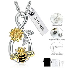 Infinity Urn Necklace for Human / Pet Ashes Cremation Necklace Memorial Jewelry