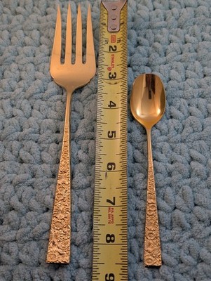 Cosmos Products Company Golden Fresco Serving Fork & Sugar Spoon