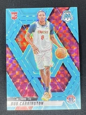 Bub Carrington 2024-25 Panini Mosaic BLUE FLUORESCENT MOSAIC PRIZM /75 #206 RC