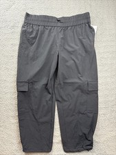 JoyLab Pants Womens XXL Black Cargo Stretch Drawstring Athletic Nylon Spandex