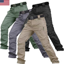 Tactical Mens Cargo Pants Waterproof Work Hiking Combat Outdoor Trousers Pants