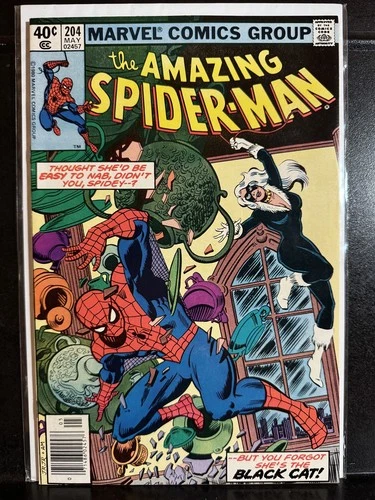 Amazing Spider-Man #204 Newsstand (1980 Marvel) Black Cat - Free Combine Ship