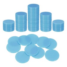 100Pcs 1 Inch Poker Chips, Bingo Chips Learning Counters, Blue, Flat