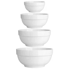 Serving Bowls, 64/42/22/12 Oz Serving Dishes for Entertaining, Soft White Por...
