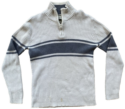 American Rag L Large 1/4 Zip Sweater Mock Neck 100% Cotton Pullover Men