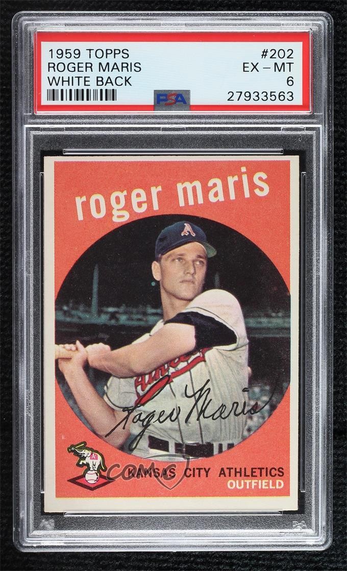 1959 Topps Roger Maris (White Back) #202 PSA 6 2d2